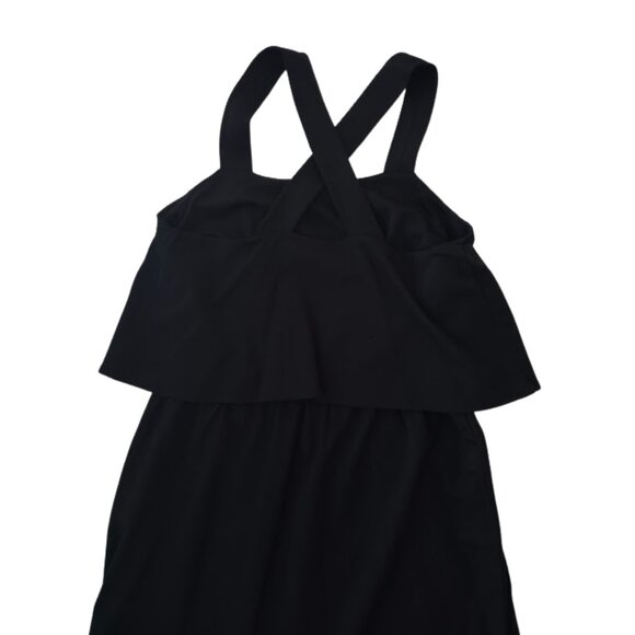 J Jill Women's Black Tiered Sleeveless Cross Strap Midi XS Petite Dress NWT - Picture 8 of 14